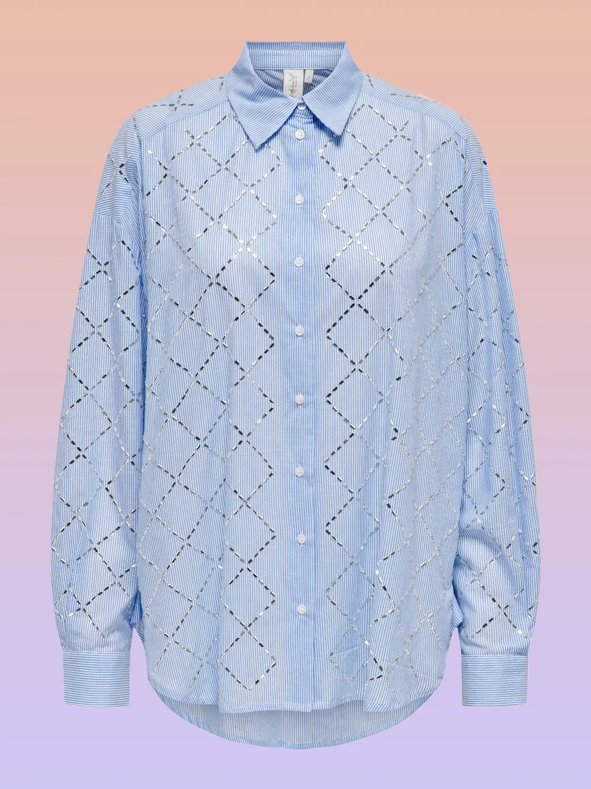 Camicia lunga Only in cotone con brillantini