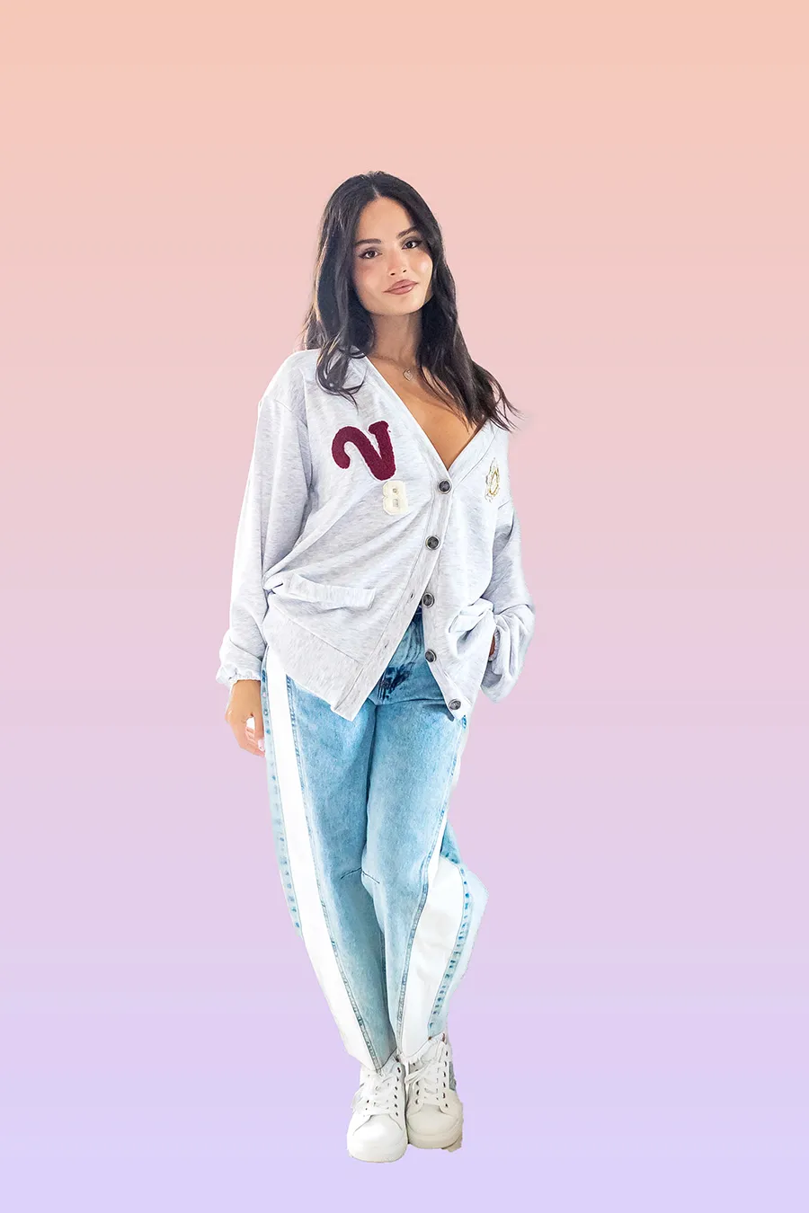 CARDIGAN STILE AMERICANO KIKISIX - immagine 2