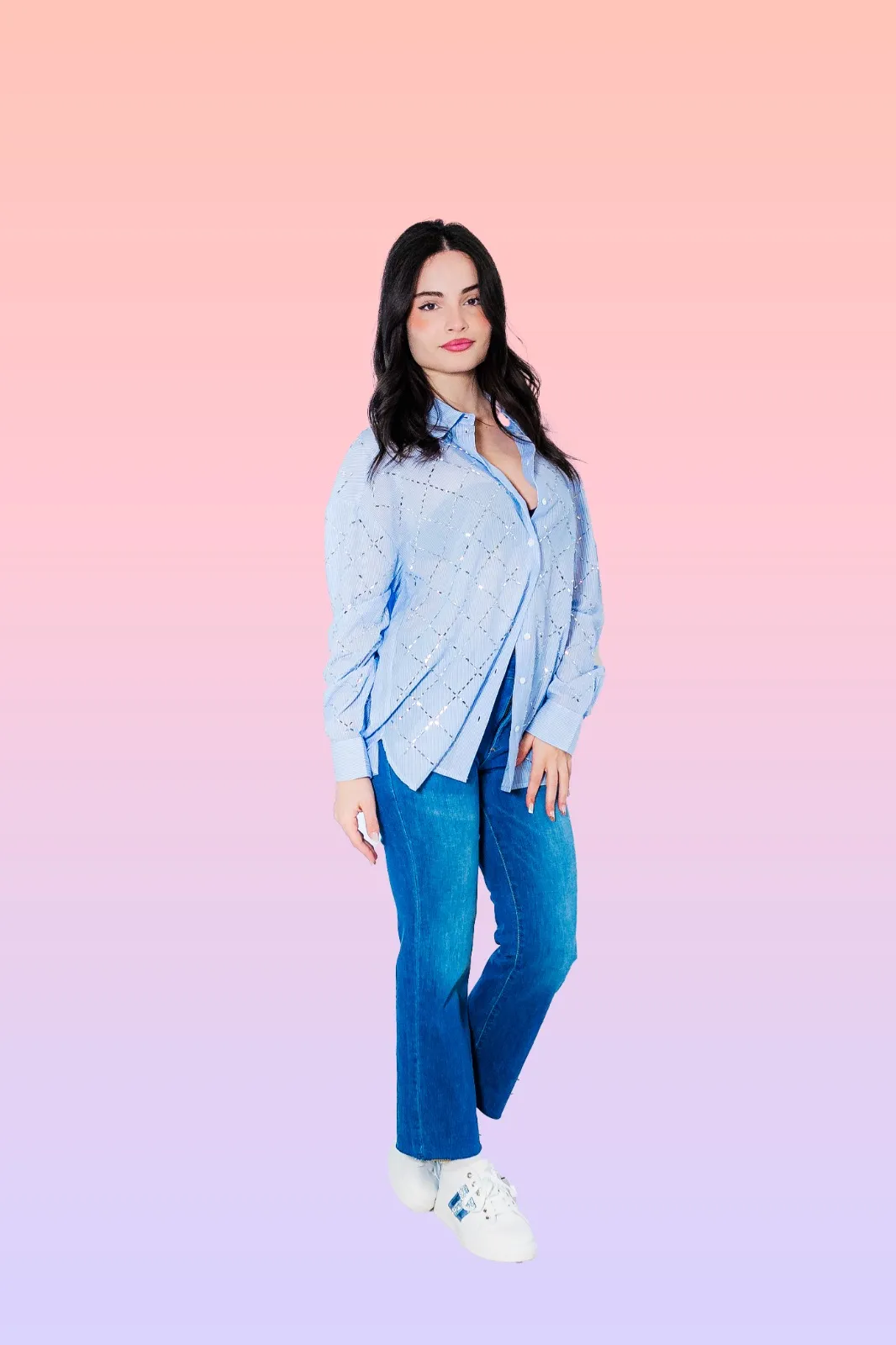 Camicia ONLY in cotone con brillantini