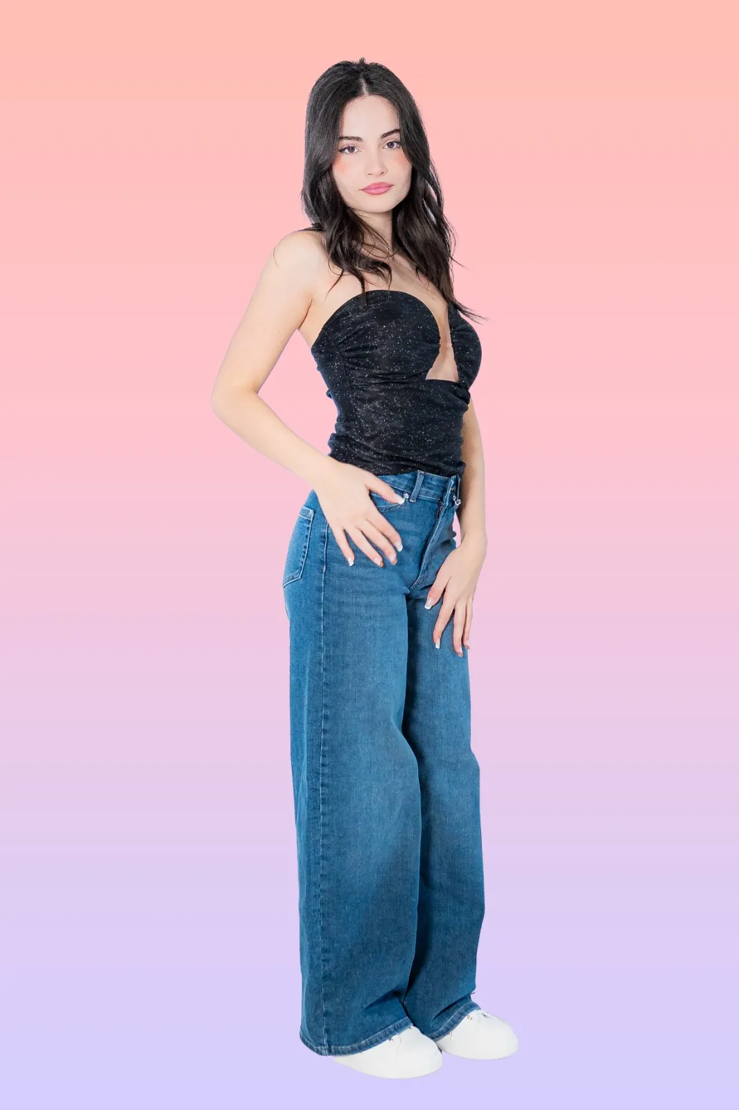 Top Only con brillantini