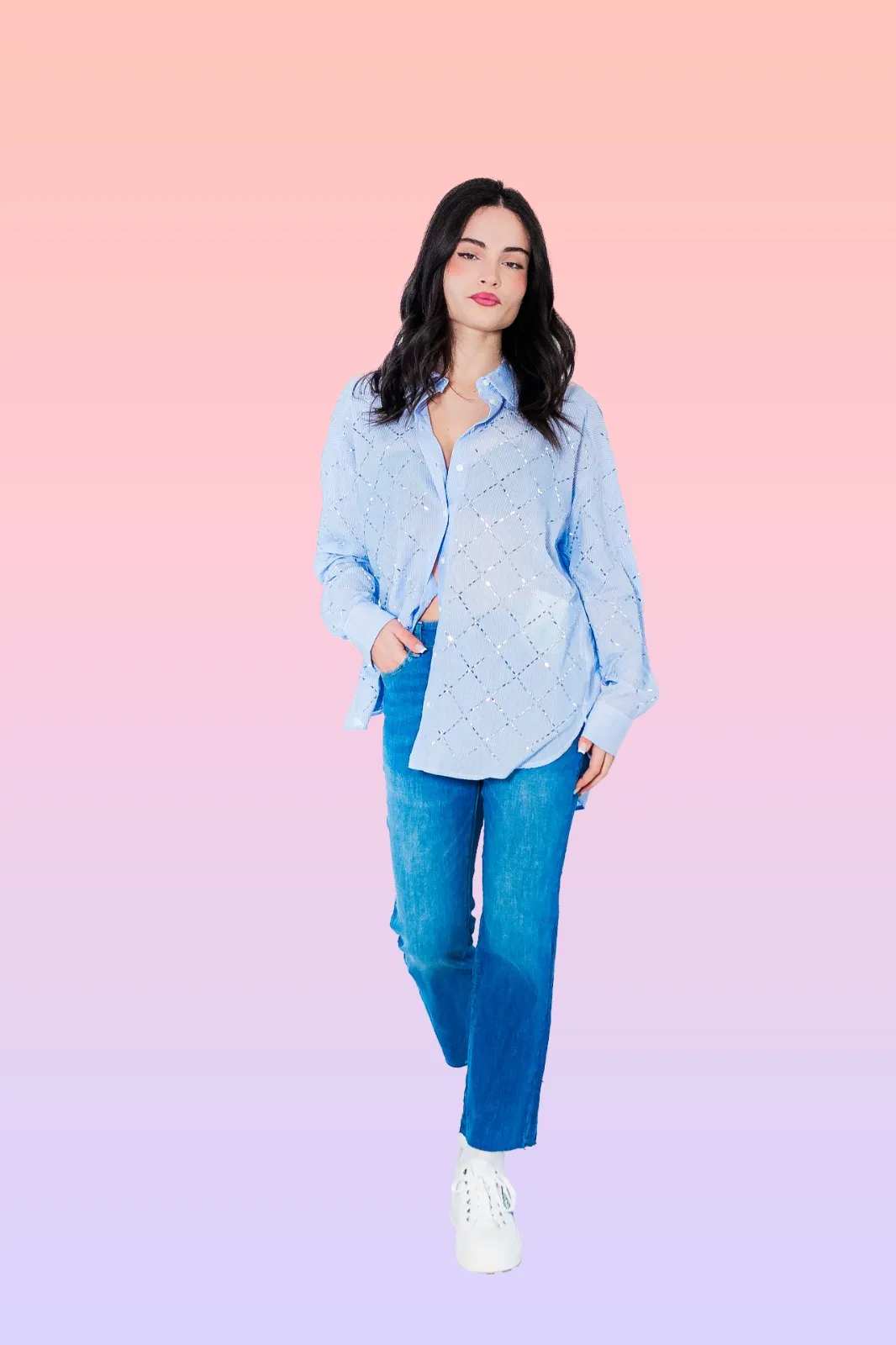 Camicia ONLY in cotone con brillantini