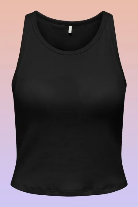 Top a costine con fascia reggiseno Only