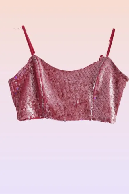 Top con spalline fini e paillettes kikisix