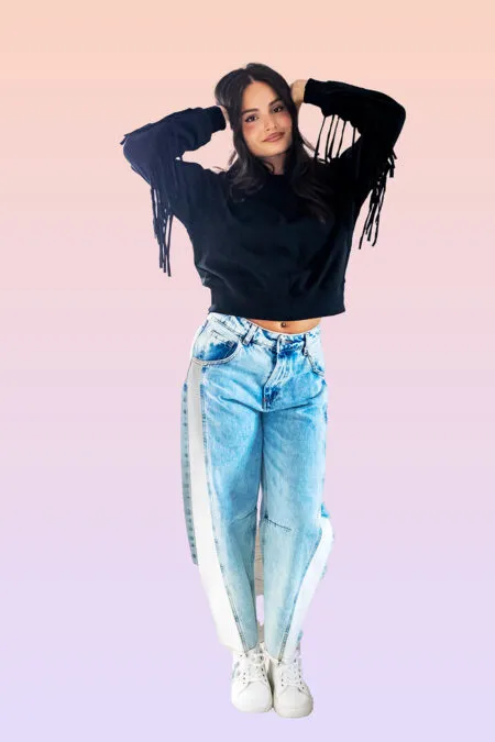 felpa con frange Only