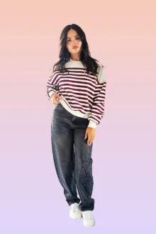 Maglia over a righe Only