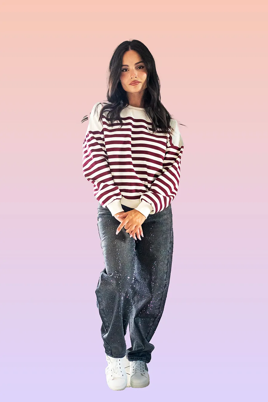 Maglia over a righe Only