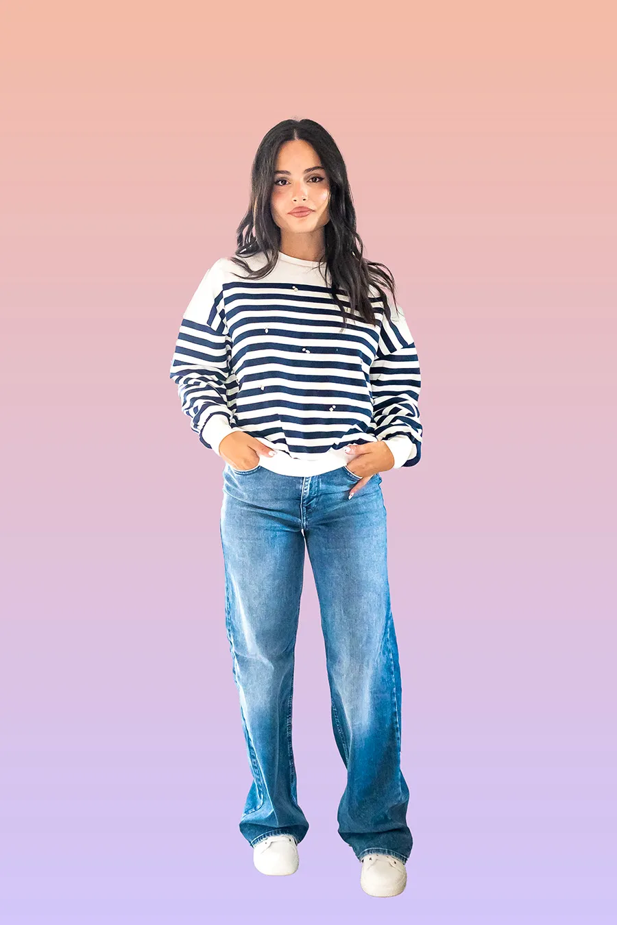 Maglia over a righe Only