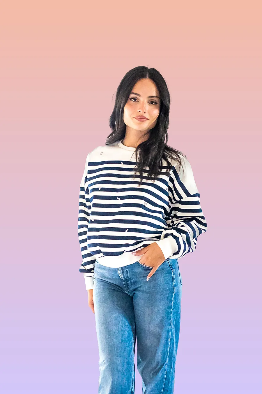 Maglia over a righe Only