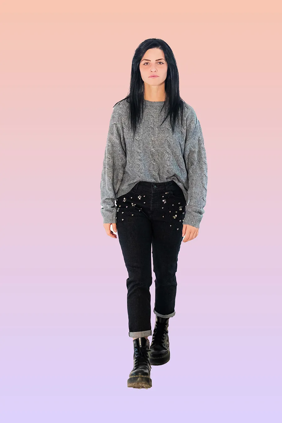 MAGLIONE CON MOTIVO A TRECCIA ONLY - immagine 3