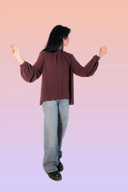 Blusa con rouche collo Kikisix