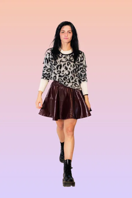Maglia paricollo crop macula Kikisix