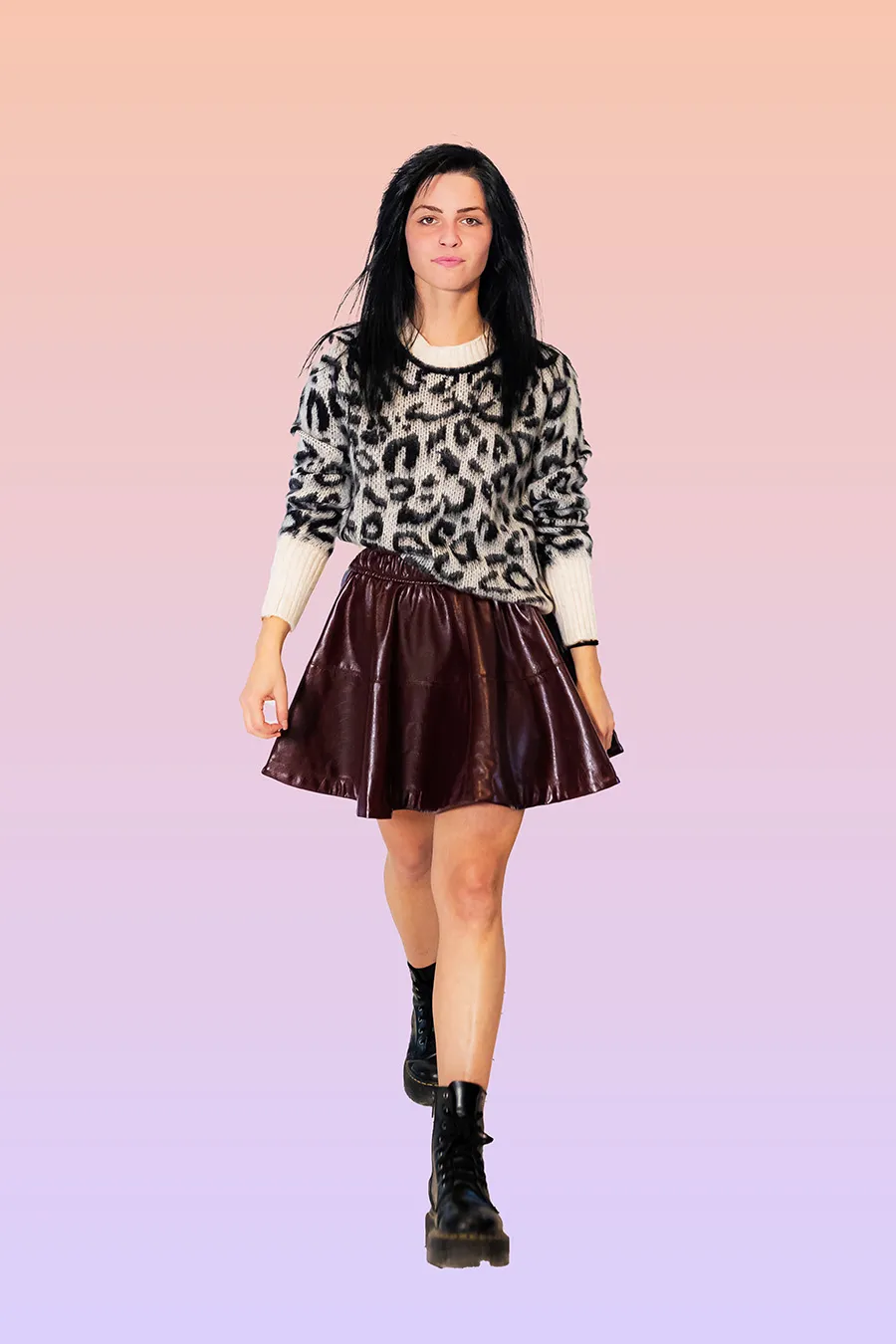 Maglia paricollo crop macula Kikisix