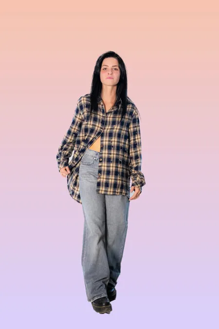 jeans a palazzo con minibrillantini