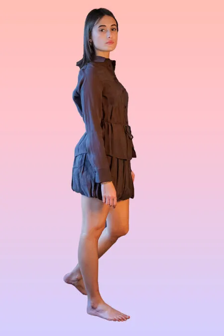 CAMICIA CON PASSANTI E CINTURINA CON CROP