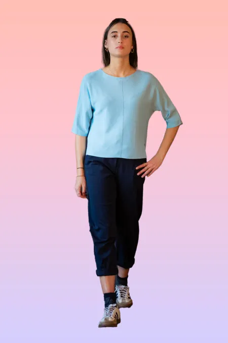 MAGLIETTA CON DISEGNO TRECCIA CENTRALE