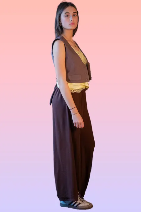 PANTALONE A PALAZZO CON ELASTICO IN VITA
