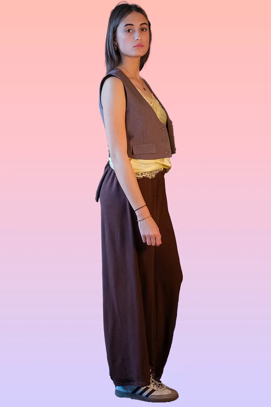 PANTALONE A PALAZZO CON ELASTICO IN VITA