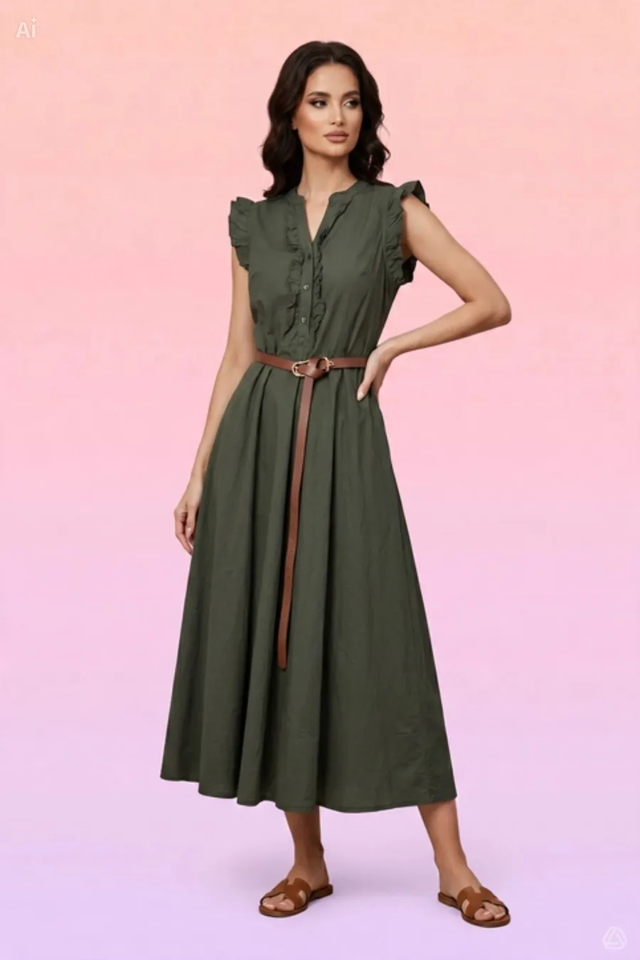 VESTITO LUNGO CON ROUCHE - immagine 2